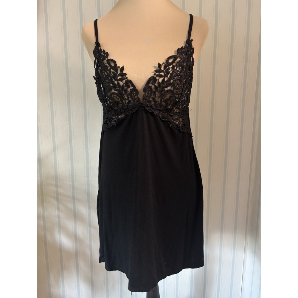 Be Wicked Black Chemise L/XL Witchy Goth Boho Chic Slip Dress